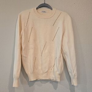 Cream Wool Sweater Gran Sasson Made In Italy